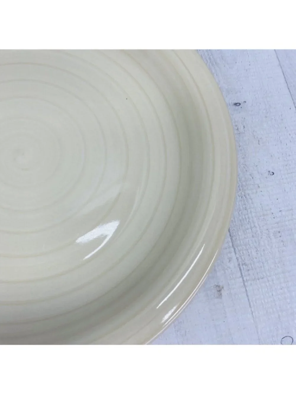 Citrus Grove BEIGE SANDSTONE SWIRL Hand Paint Stoneware Dinner Plates Set Of 4